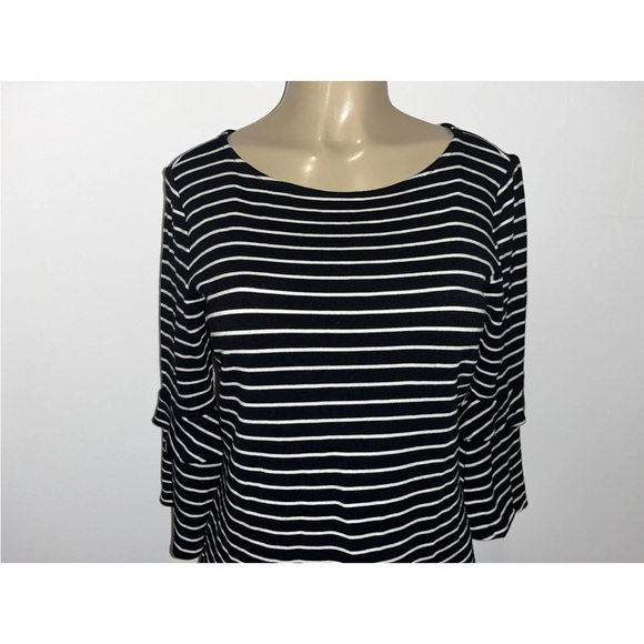 Ann Taylor Striped Bell Sleeves Stretch Dress Size 4 New - Picture 2 of 5
